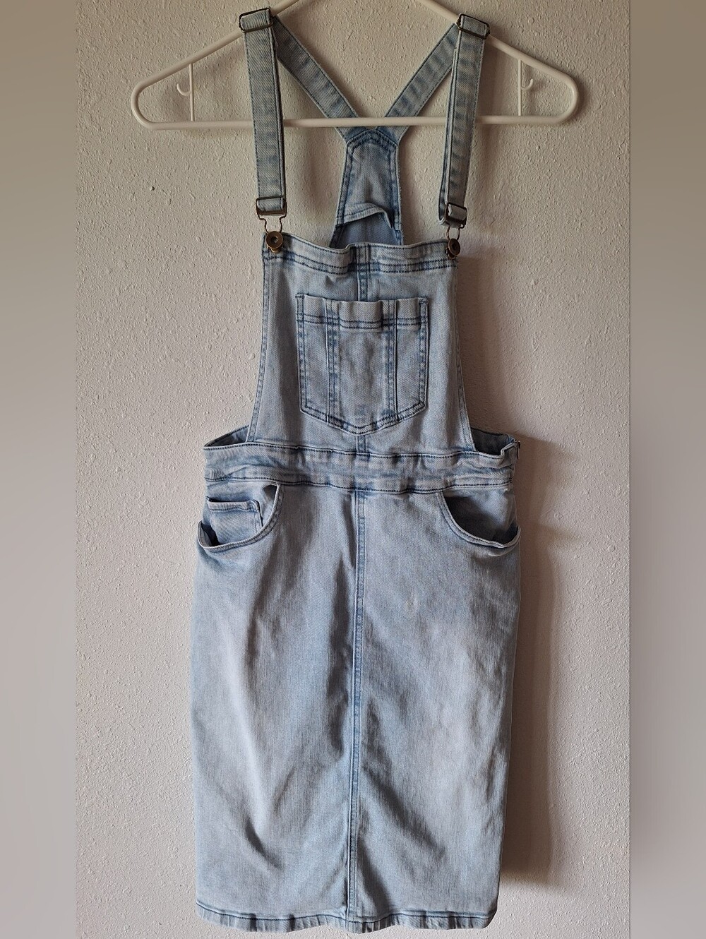 Light Wash Denim Overall Skirt